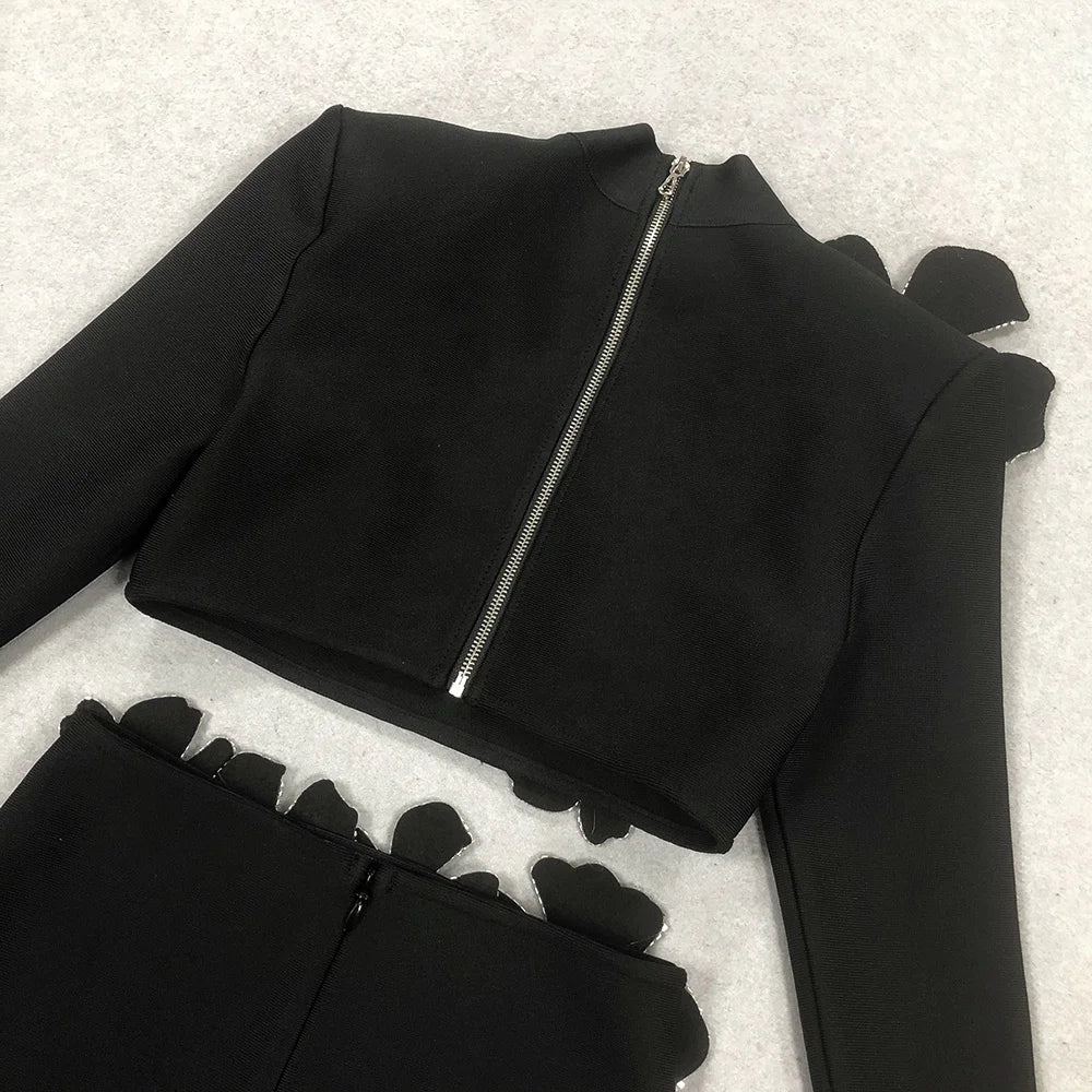 Custom Designer Clothes Famous Brands Women Conjuntos Femininos 2 Piece Set Winter Party Wear Dresses for Women