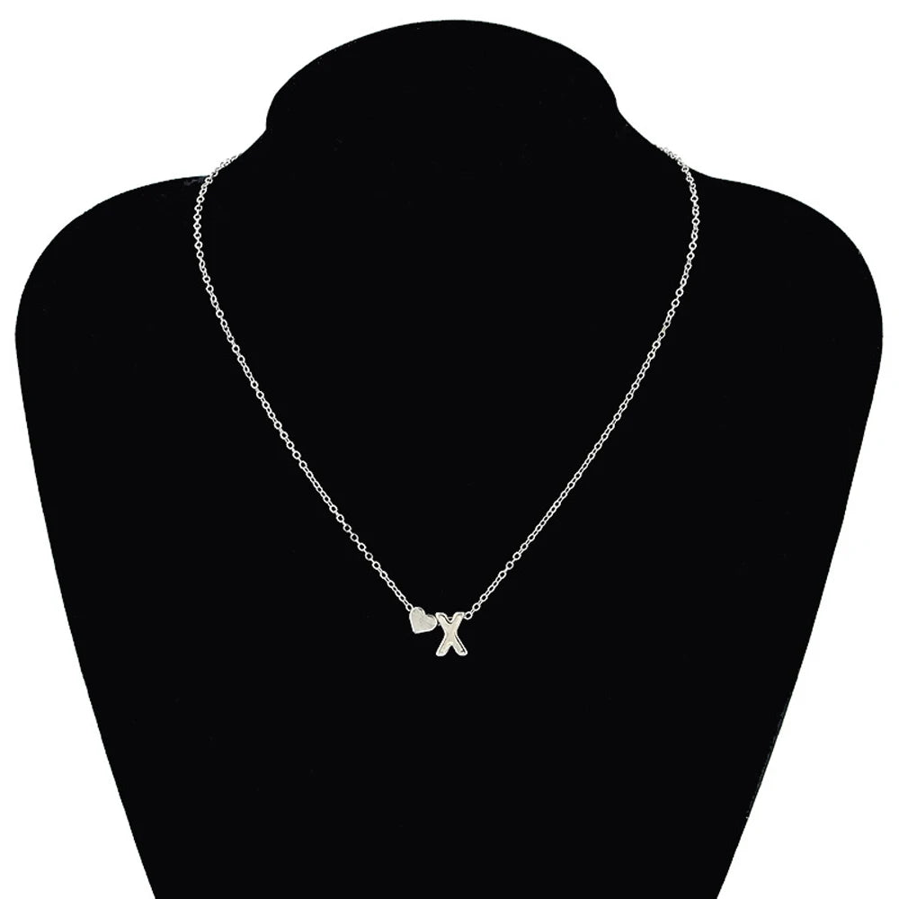 SUMENG-Collier avec Pendentif en Forme de Petit Cœur pour Femme, Bijou Délicat avec Initiales en Or et Argent, Ras du Cou avec Lettre et Nom, Cadeau à la Mode - DOGOMET DIGITAL PLUS