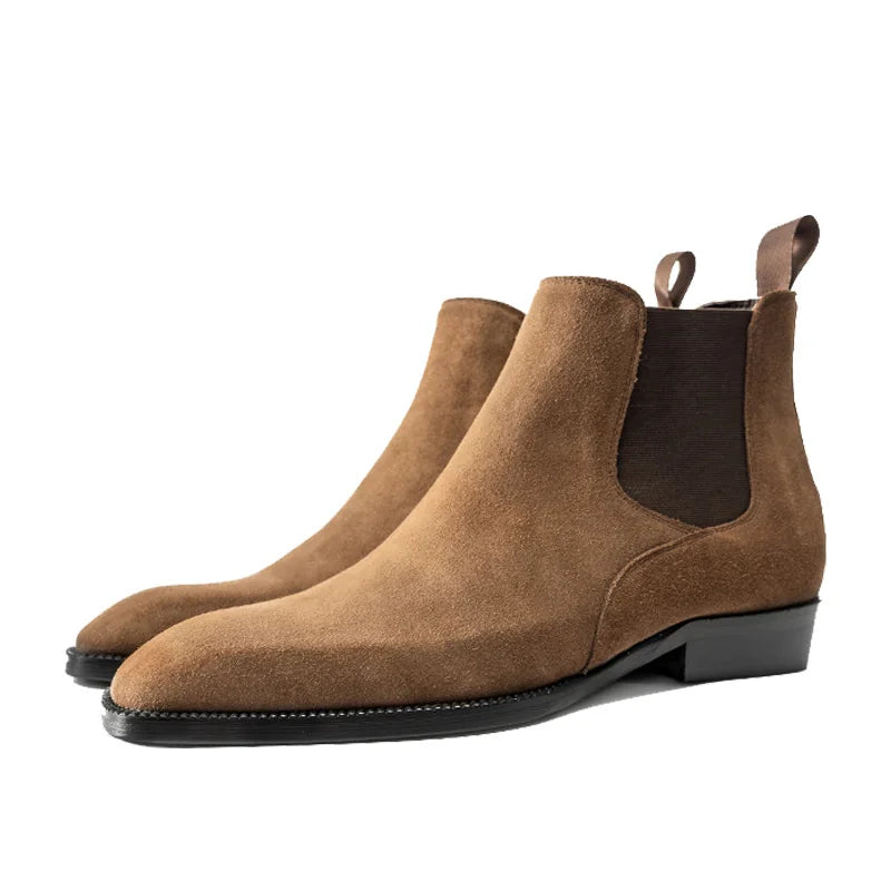 Style occidental hommes Chelsea bottes en cuir véritable de luxe en plein air randonnée chaussures de travail cheville désert bottes Botas Hombre Zapatos