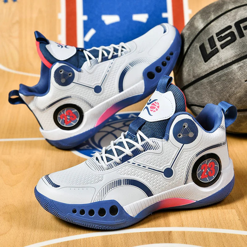 Nouvelles chaussures de basket-ball montantes chaussures de sport confortables et respirantes pour hommes et femmes athlètes d'entraînement chaussures d'étudiant décontractées