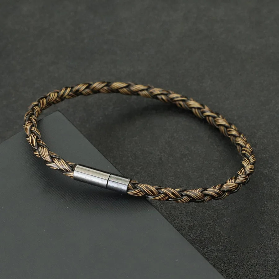 Minimalist PU Leather Rope Bracelet Men Handmade Weaven Detachable Wrap Chain Braslet Leisure Outdoor Cycling Charm Homme Joias