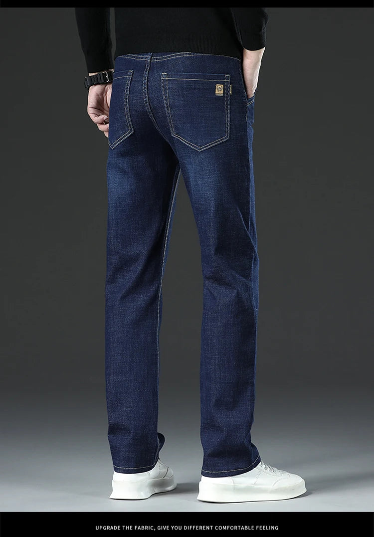 28-40 grande taille hiver hommes en peluche épais polaire pantalon laine d'agneau thermique jean pantalons décontractés coupe-vent chaud coton Denim pantalon