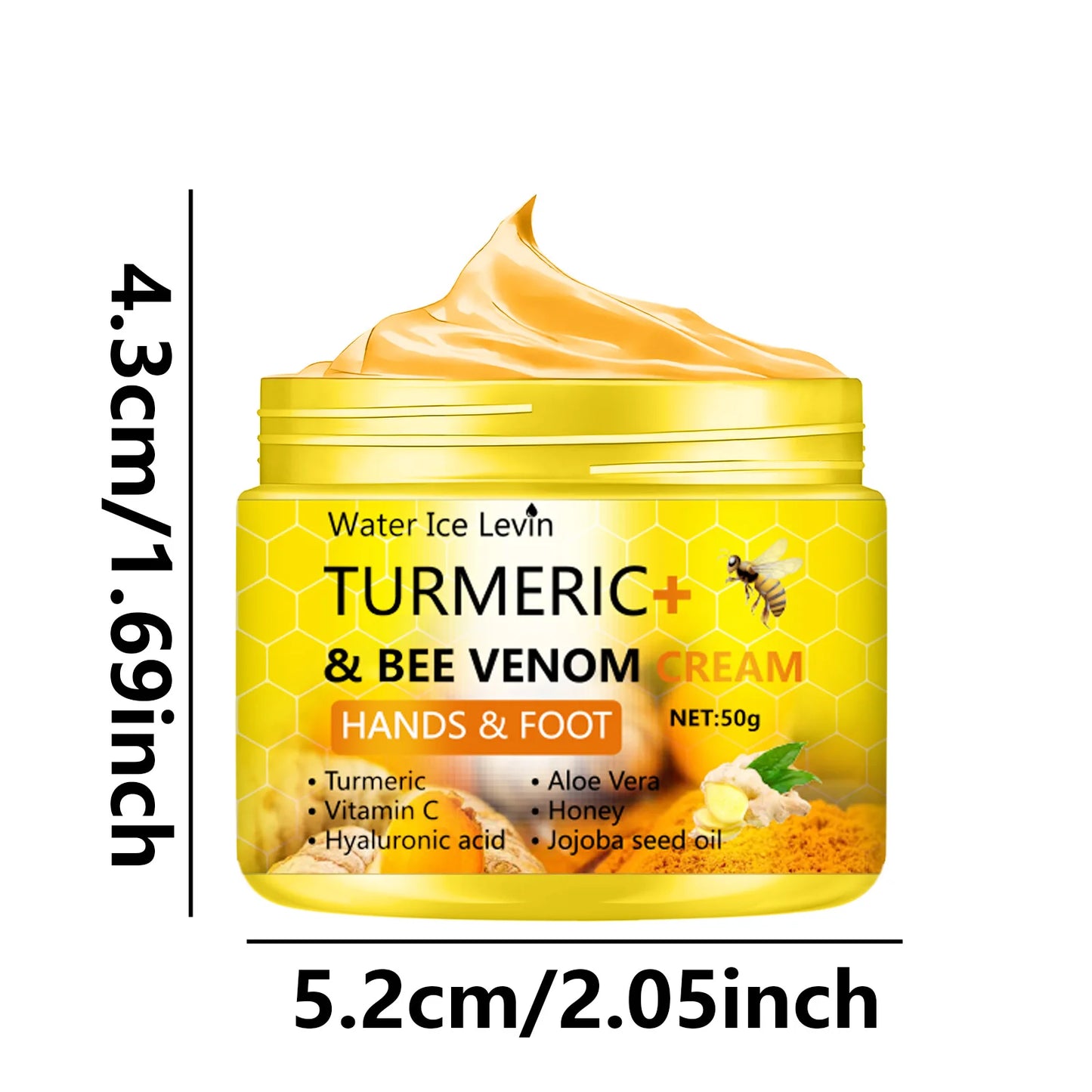 Curcuma veine d'abeille Anti-séchage fissure pied crème main craquelée réparation peau élimination soin crème pieds morts peau des mains 50g