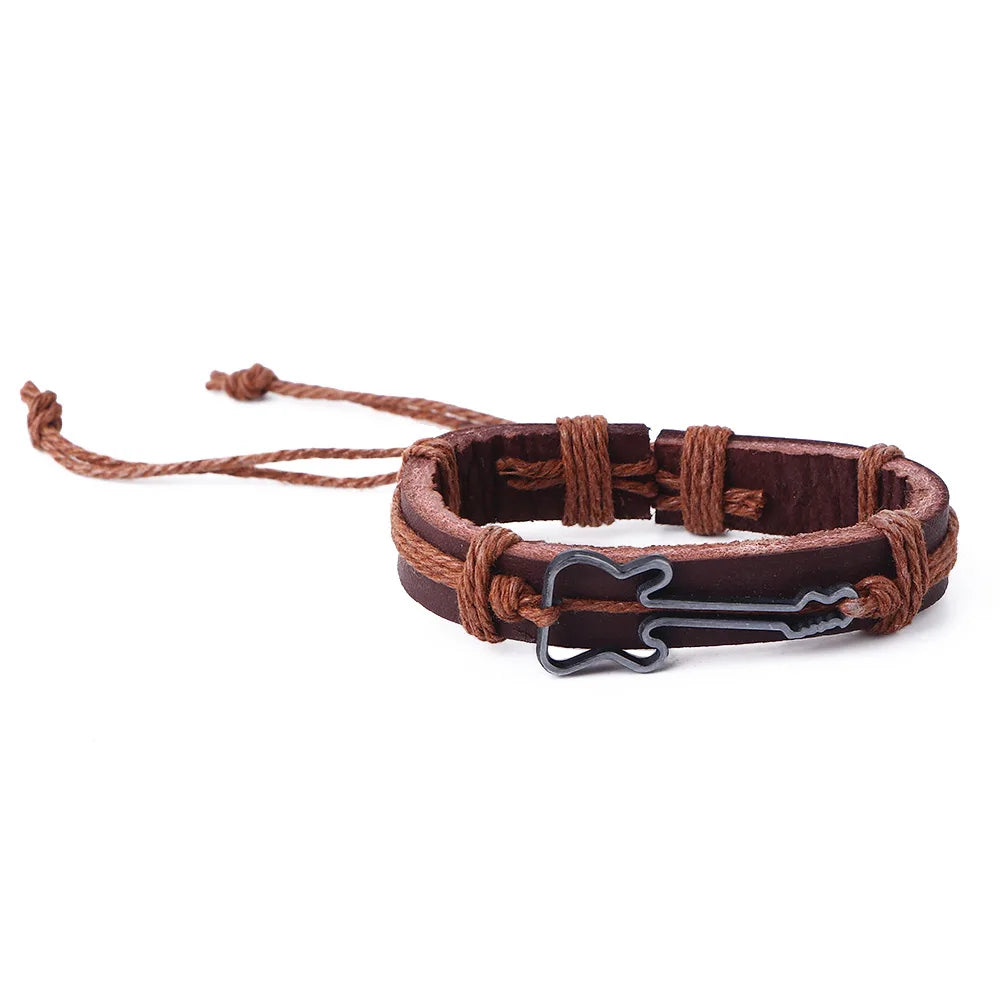 1pc Chain Friendship Men Wristbands Adjustable Women Bracelets Antique Jewelry Charm Bangles Guitar Bracelets