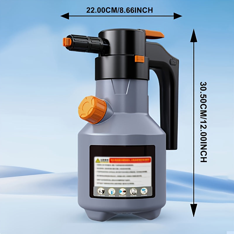 Electric Car Wash Foam Spray Can, Handheld High-Pressure Cleaning Gun, 67.63-ounce Electric Foam Kettle, 70° wide-angle spray, multi-functional large capacity with extra-long battery life, suitable for car, kitchen and home