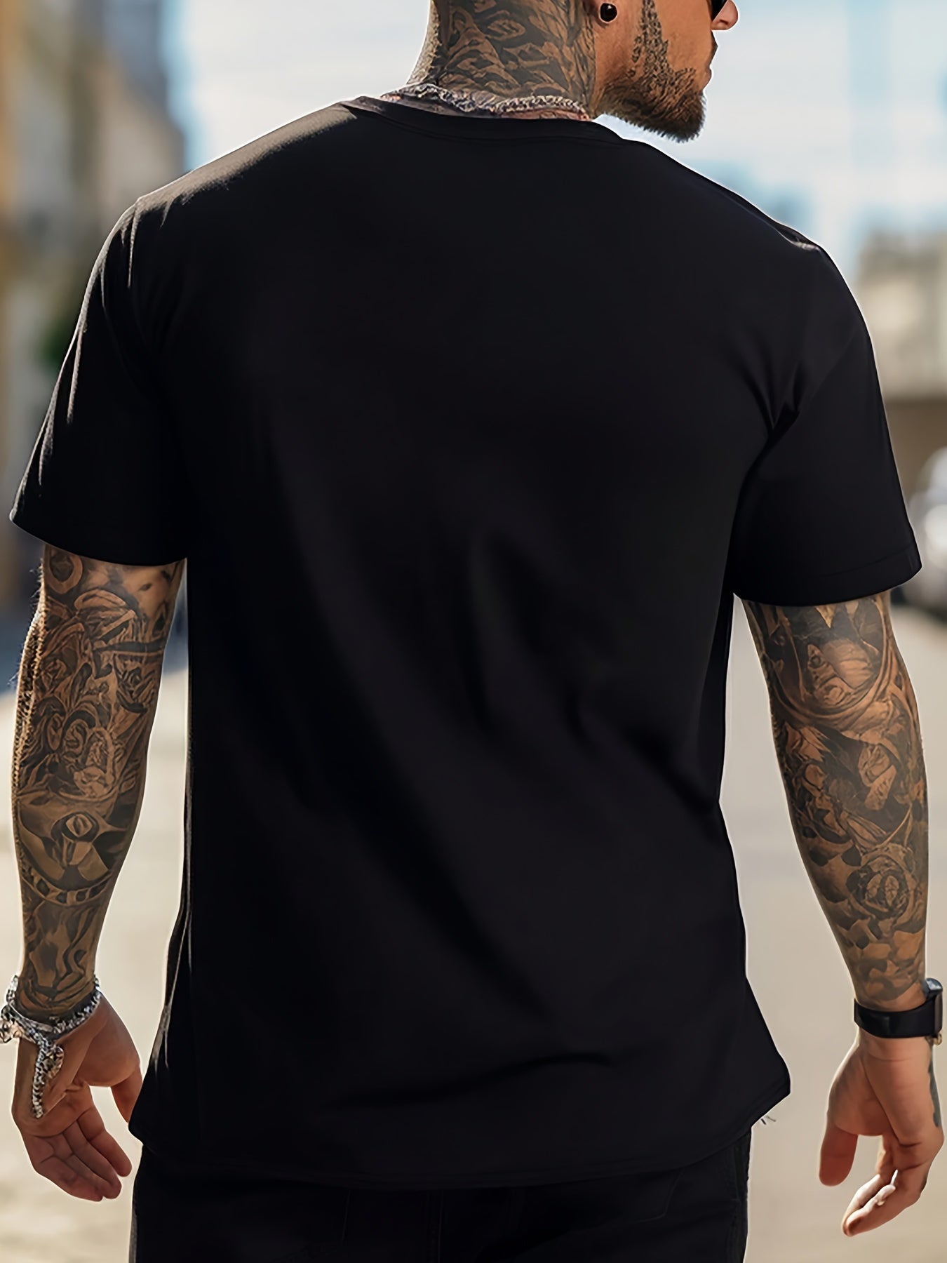 Green Letter & EST 1997 Print Men's T-shirts, Casual Comfortable Short Sleeve Crew Neck T-shirt For Summer Wear