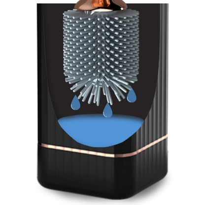 Aokala Toilet Brush and Holder, Elegant Silicone Toilet Bowl Brush Set with Ergonomic Long Handle, Modern Bathroom Decor Cleaning Accessories, Durable, Deep Cleaning Christmas gifts/Halloween gifts! - Black & White - DOGOMET DIGITAL PLUS