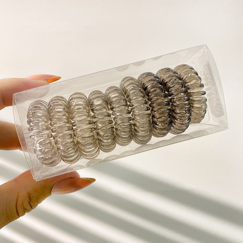 9 Pcs Spiral Hair Ties No Crease, Coil Hair Ties, Phone Cord Hair Ties, Women Ponytail Holder Elastics - DOGOMET DIGITAL PLUS