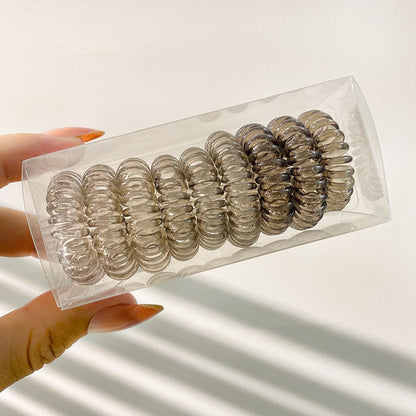 9 Pcs Spiral Hair Ties No Crease, Coil Hair Ties, Phone Cord Hair Ties, Women Ponytail Holder Elastics - DOGOMET DIGITAL PLUS