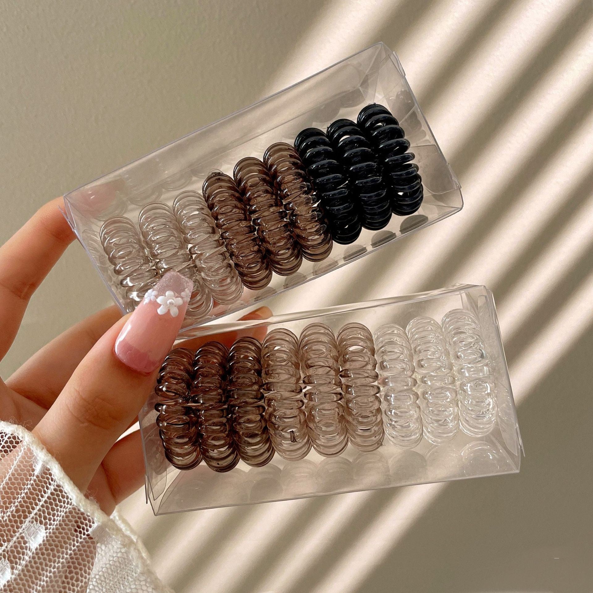 9 Pcs Spiral Hair Ties No Crease, Coil Hair Ties, Phone Cord Hair Ties, Women Ponytail Holder Elastics - DOGOMET DIGITAL PLUS