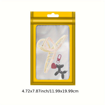 [Holographic Zipper Lock Bags] 100-Pack Holographic Zipper Lock Resealable Bags | Moisture-Proof Aluminum Foil Polyester Film Flat Transparent Window Pouch for Electronics/Jewelry/Cosmetics Organization, 4 Size Options, Non-f - DOGOMET DIGITAL PLUS