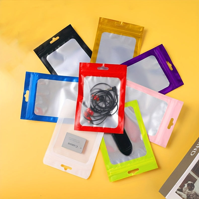 [Holographic Zipper Lock Bags] 100-Pack Holographic Zipper Lock Resealable Bags | Moisture-Proof Aluminum Foil Polyester Film Flat Transparent Window Pouch for Electronics/Jewelry/Cosmetics Organization, 4 Size Options, Non-f - DOGOMET DIGITAL PLUS