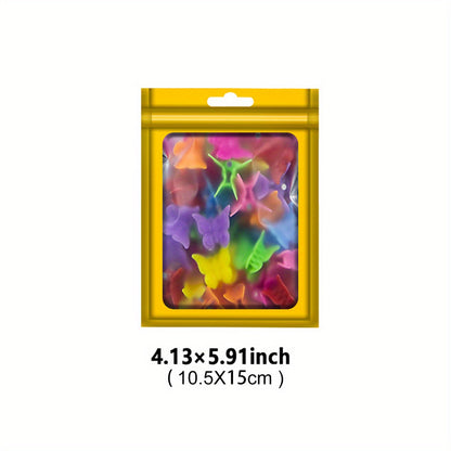 [Holographic Zipper Lock Bags] 100-Pack Holographic Zipper Lock Resealable Bags | Moisture-Proof Aluminum Foil Polyester Film Flat Transparent Window Pouch for Electronics/Jewelry/Cosmetics Organization, 4 Size Options, Non-f - DOGOMET DIGITAL PLUS