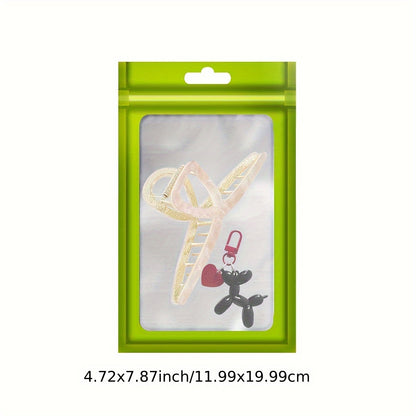 [Holographic Zipper Lock Bags] 100-Pack Holographic Zipper Lock Resealable Bags | Moisture-Proof Aluminum Foil Polyester Film Flat Transparent Window Pouch for Electronics/Jewelry/Cosmetics Organization, 4 Size Options, Non-f - DOGOMET DIGITAL PLUS