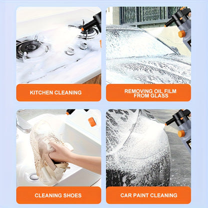 Electric Car Wash Foam Spray Can, Handheld High-Pressure Cleaning Gun, 67.63-ounce Electric Foam Kettle, 70° wide-angle spray, multi-functional large capacity with extra-long battery life, suitable for car, kitchen and home