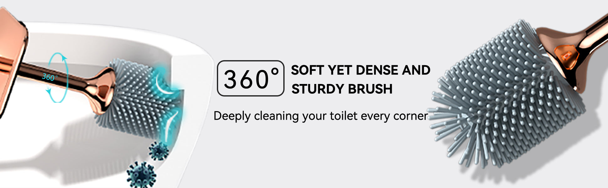 Aokala Toilet Brush and Holder, Elegant Silicone Toilet Bowl Brush Set with Ergonomic Long Handle, Modern Bathroom Decor Cleaning Accessories, Durable, Deep Cleaning Christmas gifts/Halloween gifts! - Black & White - DOGOMET DIGITAL PLUS