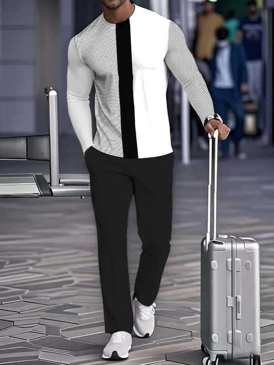 Four Seasons Men's Suit|Fashion|Sports|Two-Piece Men's T-Shirts, Slacks, Suites, Casual Sportswear Sets, Retro Men's Wear|Perfect for Lovers and Gifts|Long and Short Suits