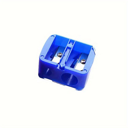 Double Barrel Cosmetic Pencil Sharpener With Cover, Essential For Small And Large Lip Liner, Eyeliner, Brow Pencils