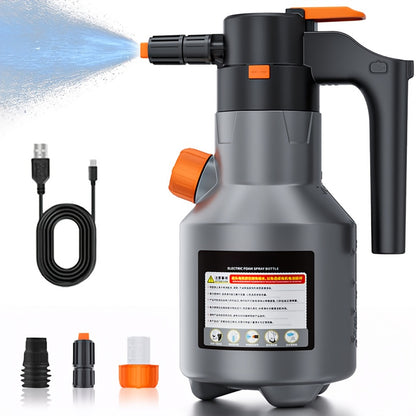 Electric Car Wash Foam Spray Can, Handheld High-Pressure Cleaning Gun, 67.63-ounce Electric Foam Kettle, 70° wide-angle spray, multi-functional large capacity with extra-long battery life, suitable for car, kitchen and home