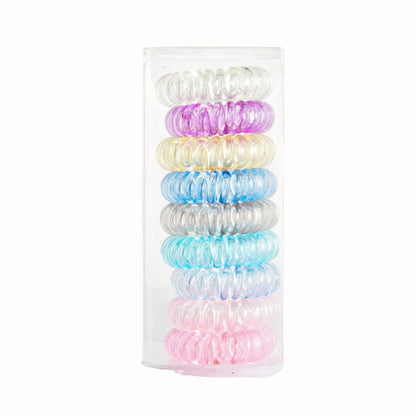 9 Pcs Spiral Hair Ties No Crease, Coil Hair Ties, Phone Cord Hair Ties, Women Ponytail Holder Elastics - DOGOMET DIGITAL PLUS