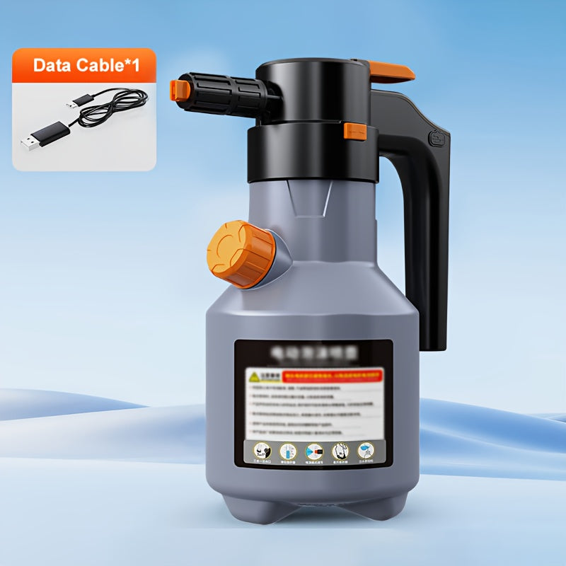 Electric Car Wash Foam Spray Can, Handheld High-Pressure Cleaning Gun, 67.63-ounce Electric Foam Kettle, 70° wide-angle spray, multi-functional large capacity with extra-long battery life, suitable for car, kitchen and home