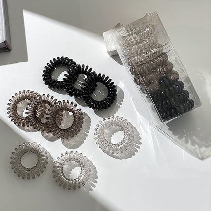 9 Pcs Spiral Hair Ties No Crease, Coil Hair Ties, Phone Cord Hair Ties, Women Ponytail Holder Elastics - DOGOMET DIGITAL PLUS