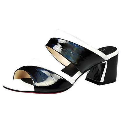 Western Style Ladies Leather Slippers