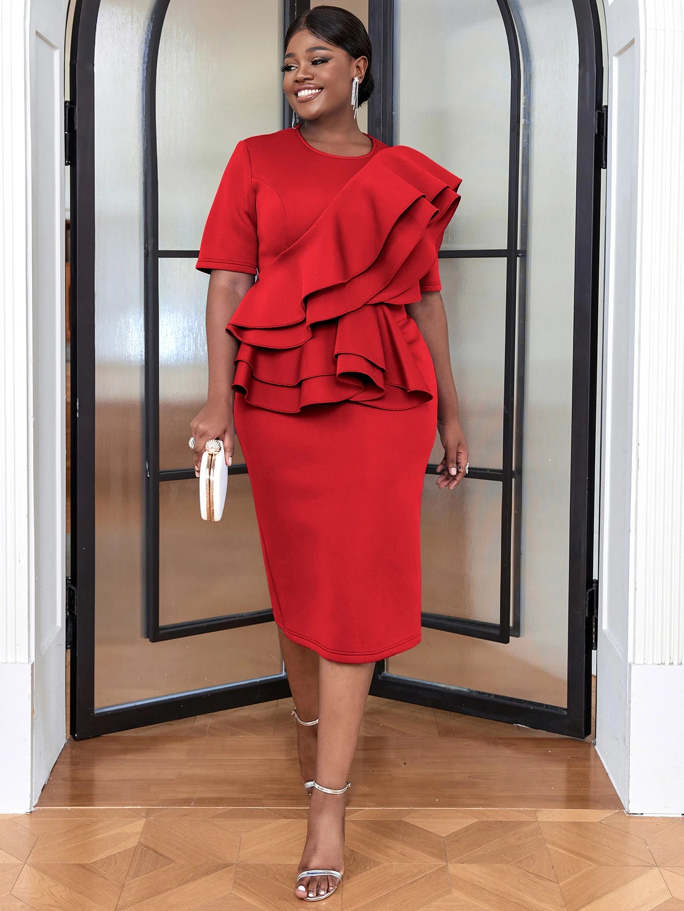 Classy African Clothing Ruffles Women Prom Dresses