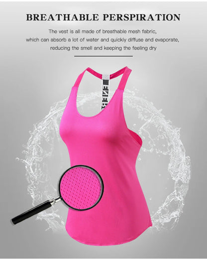 Women Sports Tops Black Sleeveless Yoga Top Women Fitness Shirt Gym Vest Running Sports Tops Letter Backless Shirt