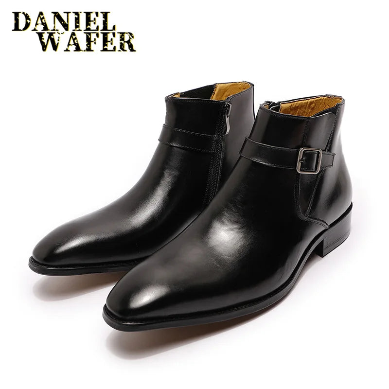 Wholesale Men's Fashion Chelsea Boots Zipper Shoes  & Oxford Leather Boot with Monk Strap for Weddings & Office/Business Use