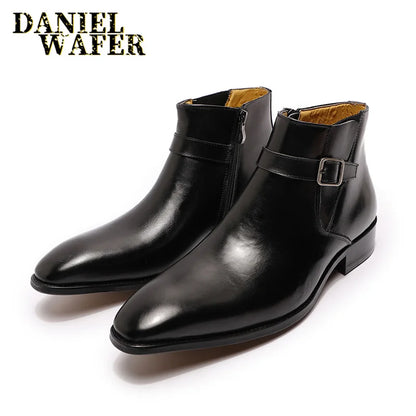 Wholesale Men's Fashion Chelsea Boots Zipper Shoes  & Oxford Leather Boot with Monk Strap for Weddings & Office/Business Use