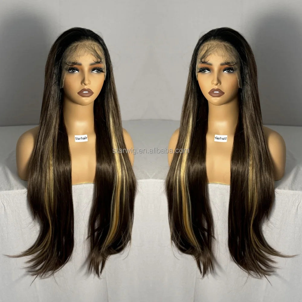 32inch Long Indian Lace Frontal Synthetic Hair Wig HD Full Lace Hairmony Lace Front Wigs Meche Braiding Hair Replacement  Topper - DOGOMET DIGITAL PLUS