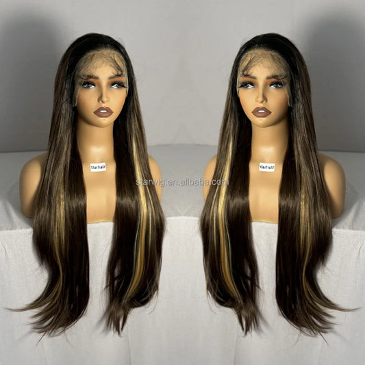 32inch Long Indian Lace Frontal Synthetic Hair Wig HD Full Lace Hairmony Lace Front Wigs Meche Braiding Hair Replacement  Topper - DOGOMET DIGITAL PLUS