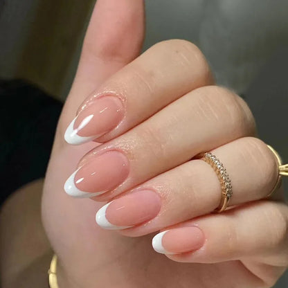 Transparent Extra Short Stiletto French Tip Press on Nails for Special Place