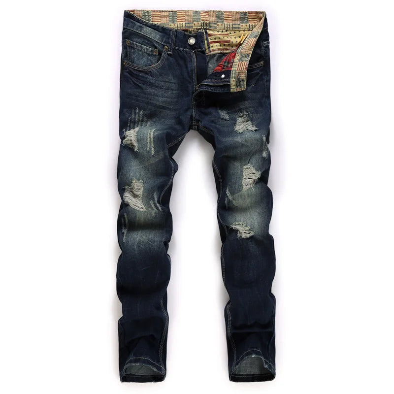 2023 European and American Popular Casual  Denim Fashion Young Man Clothes Jeans