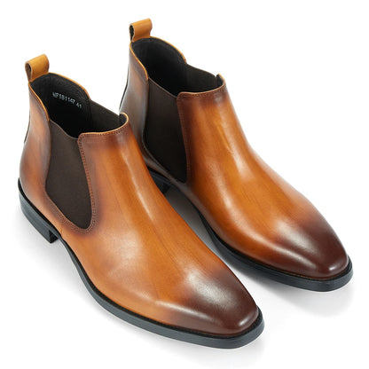 Manufacturing Production Claf Leather Chelsea Boots Slip on Ankle Boots Chaussures Pour Hommes Motorcycle Boots Shoes Stock Men