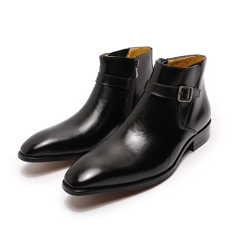 Wholesale Men's Fashion Chelsea Boots Zipper Shoes  & Oxford Leather Boot with Monk Strap for Weddings & Office/Business Use