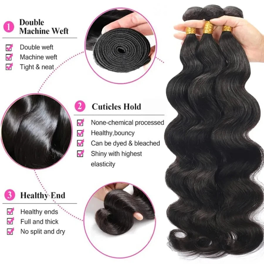 Cheap Bulk Extension Vendor Meche Humain Bresilienne Cuticle Aligned Raw Virgin Brazilian Packet Human Hair Bundles With Closure - DOGOMET DIGITAL PLUS