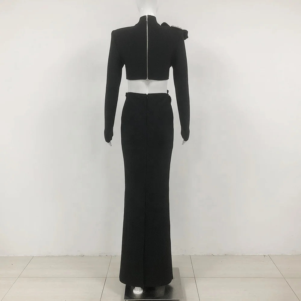 Custom Designer Clothes Famous Brands Women Conjuntos Femininos 2 Piece Set Winter Party Wear Dresses for Women