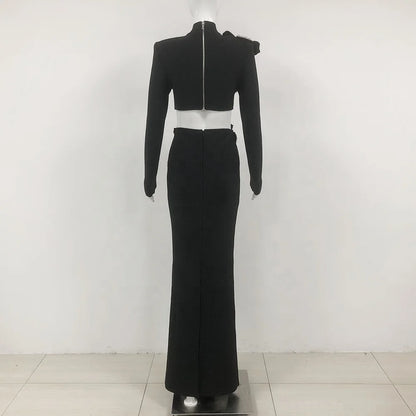 Custom Designer Clothes Famous Brands Women Conjuntos Femininos 2 Piece Set Winter Party Wear Dresses for Women