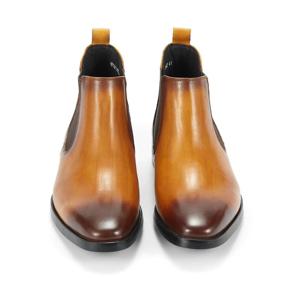 Manufacturing Production Claf Leather Chelsea Boots Slip on Ankle Boots Chaussures Pour Hommes Motorcycle Boots Shoes Stock Men