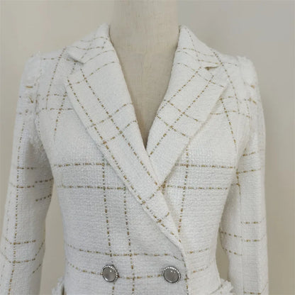 A4359 Wholesale White Tassel Long Sleeve Winter Jackets Women Coats Designer Coat