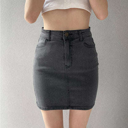 Skirts Women America Vintage High Waist Stretchy Bodycon Slim A-line Mini Sexy Denim Jupe Fashion Harajuku Simple Casual Ladies