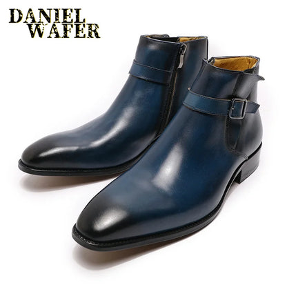 Wholesale Men's Fashion Chelsea Boots Zipper Shoes  & Oxford Leather Boot with Monk Strap for Weddings & Office/Business Use
