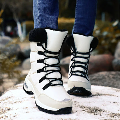 Haute qualité imperméable hiver femmes bottes chaud en peluche femmes bottes de neige en plein air antidérapant baskets fourrure plate-forme bottines