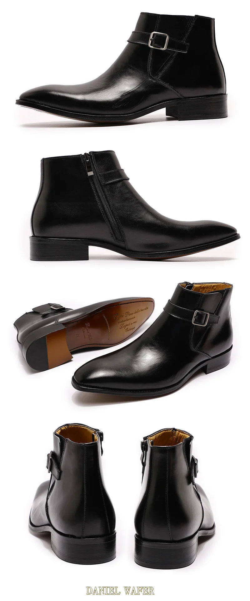 Wholesale Men's Fashion Chelsea Boots Zipper Shoes  & Oxford Leather Boot with Monk Strap for Weddings & Office/Business Use