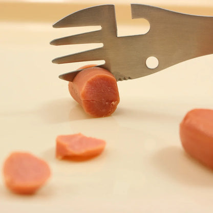 Outils de survie en plein air 5 en 1, Kit EDC multifonctionnel de Camping, fourchette pratique, couteau, cuillère, ouvre-bouteille/boîte - DOGOMET DIGITAL PLUS