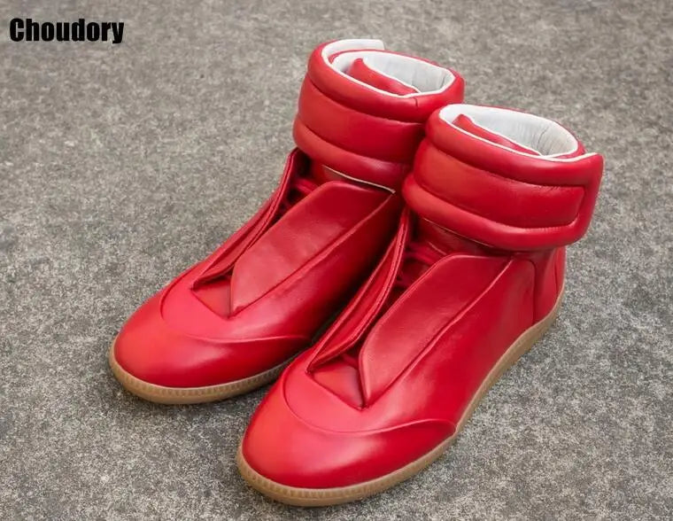 28 couleurs hommes en cuir véritable haut bottines à lacets chaussures plates formateurs or rouge argent noir marque de luxe hommes chaussures décontracté