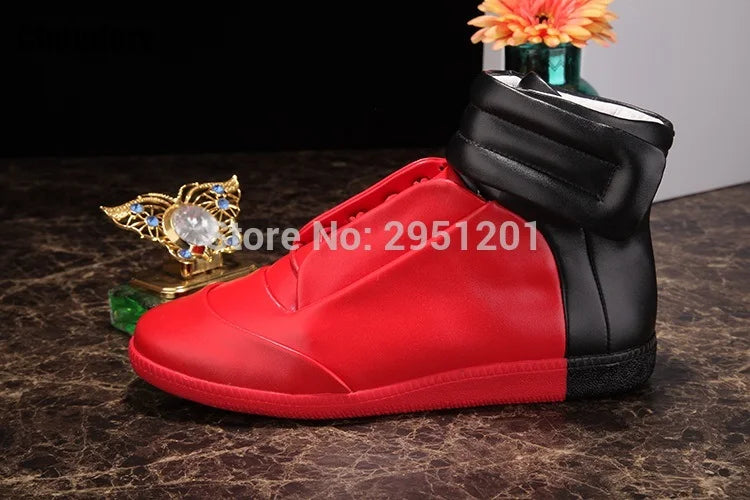 28 couleurs hommes en cuir véritable haut bottines à lacets chaussures plates formateurs or rouge argent noir marque de luxe hommes chaussures décontracté