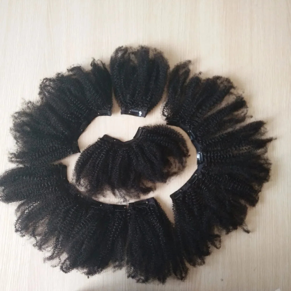 Factory Offer Unprocessed 100% Virgin Mongolian Kinky Curly Clip in Hair Meche - DOGOMET DIGITAL PLUS